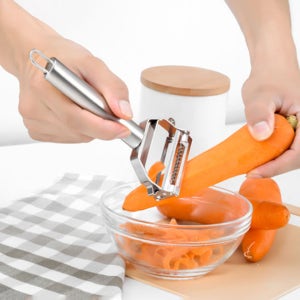 다용도 미니 채칼 슬라이서 야채 다지기 깎기 스텐 과일 껍질제거 오이 당근 감자 무 썰기