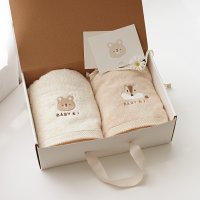 [출산선물]소프트 밤부 목욕타올 2종 선물세트_선물박스포함