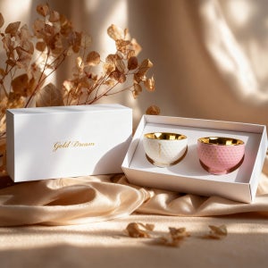 골드드림 24K 도자기 금잔 금술잔 소주잔 답례품용 창립기념일선물용 2p