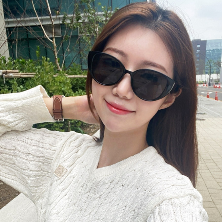 볼드 캣츠아이 빅사이즈 선글라스 타원형 뿔테 레트로 패션 uv400 뮤즈