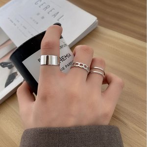 [SET] 3PCS 오픈링 세트 반지 [골드 실버] N131