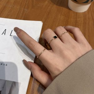 [SET] 3PCS 데일리 심플 반지 세트 [골드] N129