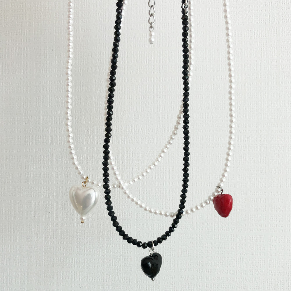 (기획특가)하트 진주 크리스탈 목걸이