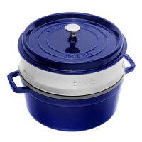 스타우브 꼬꼬떼 찜기 세트 무쇠 주물냄비 26cm 5.2L 다크블루 Staub