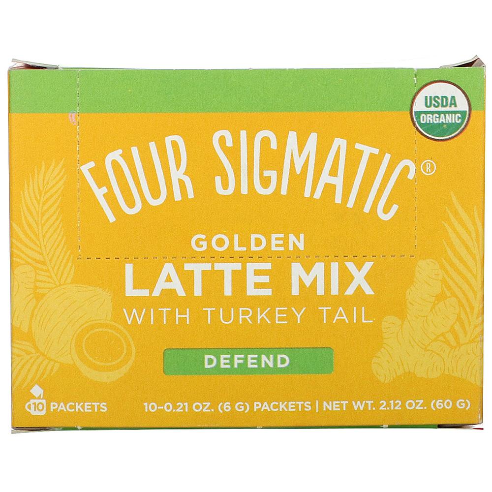 Four Sigmatic 포시그메틱 Golden Latte Mix <b>with</b> Turkey Tail <b>골든 라떼 믹스</b> 위드 <b>터키 테일</b> 10 페킷 60g