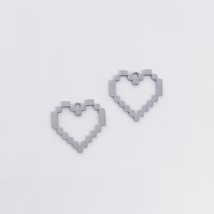 써지컬스틸 픽셀라인하트펜던트 하트목걸이