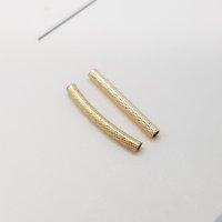 14K 골드 필드 1.5x13mm 엠보싱 파이프 튜브 팔찌 부자재