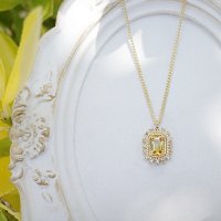 Dahlia Necklace - 14k 18k 옐로우 사파이어 다이아몬드 목걸이