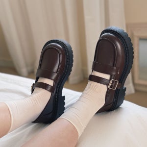 원버클 메리제인 통굽로퍼 슈즈 (5.5cm)