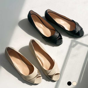 (255-270) 빅사이즈 매끈한 페브릭장식 토오픈 여름정장구두 3cm