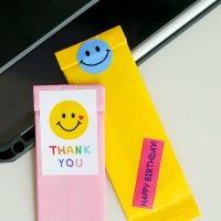 핑크 옐로우 츄러스 선물 포장 종이 봉투 페이퍼 도아리봉투 10p