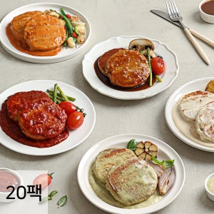 다신샵 소스 닭가슴살 스테이크 치폴레 외 5종 10+10팩 / 국내산 함박