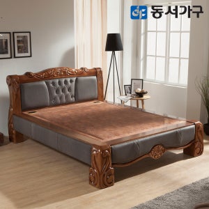 동서가구 명가흙 명품 미송원목 가죽 황토 볼 흙침대 온열 침대 Q DF635856