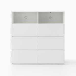 피크 서랍장 6칸 1200x500x1200mm, 4단, 화이트