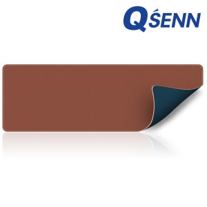 큐센 DP-1200 방수기능 가죽 양면 데스크 대형 장패드 브라운