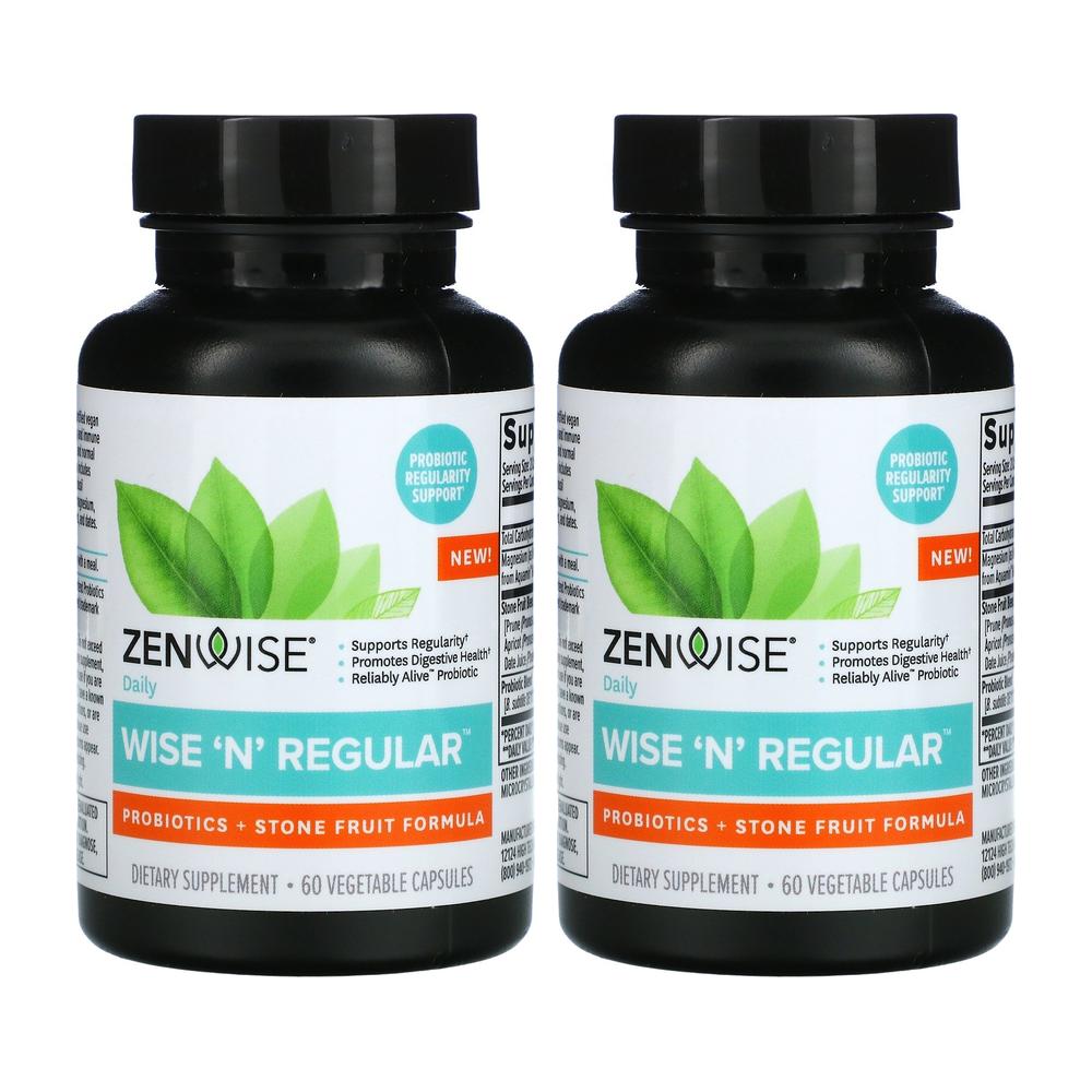 젠와이즈 헬스 <b>와이즈 N 레귤러</b> 프로바이오틱스 마그네슘 베지캡슐 60정 2병