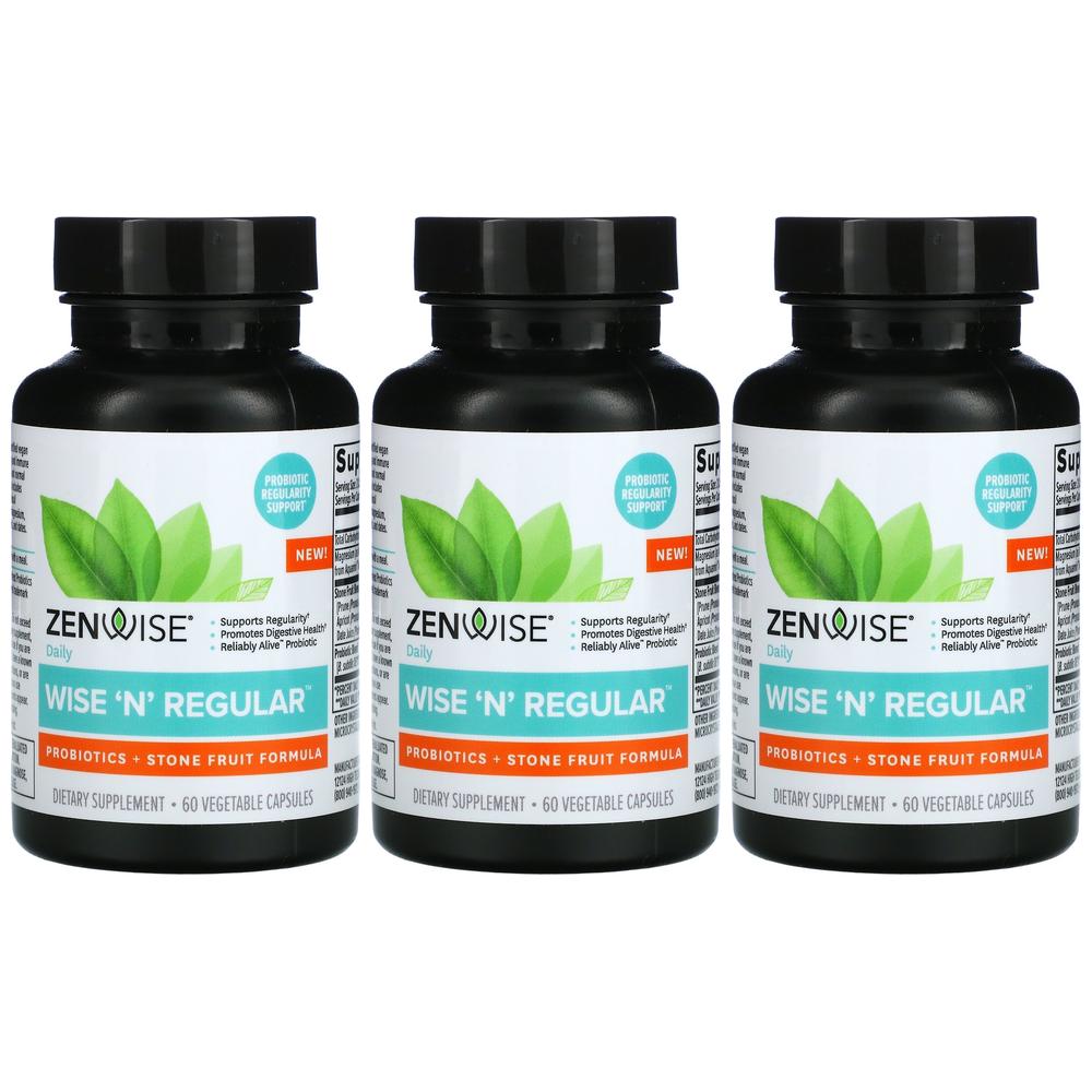 젠와이즈 헬스 <b>와이즈 N 레귤러</b> 프로바이오틱스 마그네슘 베지캡슐 60정 3병