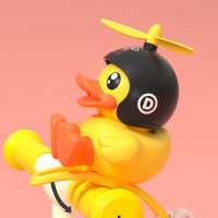 BDuck 프로펠러 헬멧 러버덕 LED 라이트 자전거 오토바이 킥보드