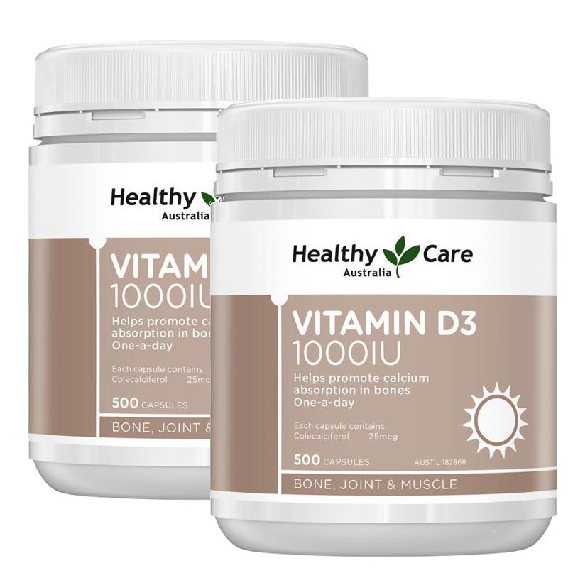 Healthy Care <b>헬씨케어 VitaminD</b>3 비타민D 1000IU 500정 2팩