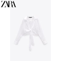 자라 ZARA 여자 블라우스 셔츠 TRF 쇼트 화이트 린넨 셔츠 3067087 2