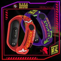 에반게리온 EVA 01 02 스마트 워치 밴드 샤오미 Mi Band 5 6 실리콘 손목 스트랩 Miband 3 4