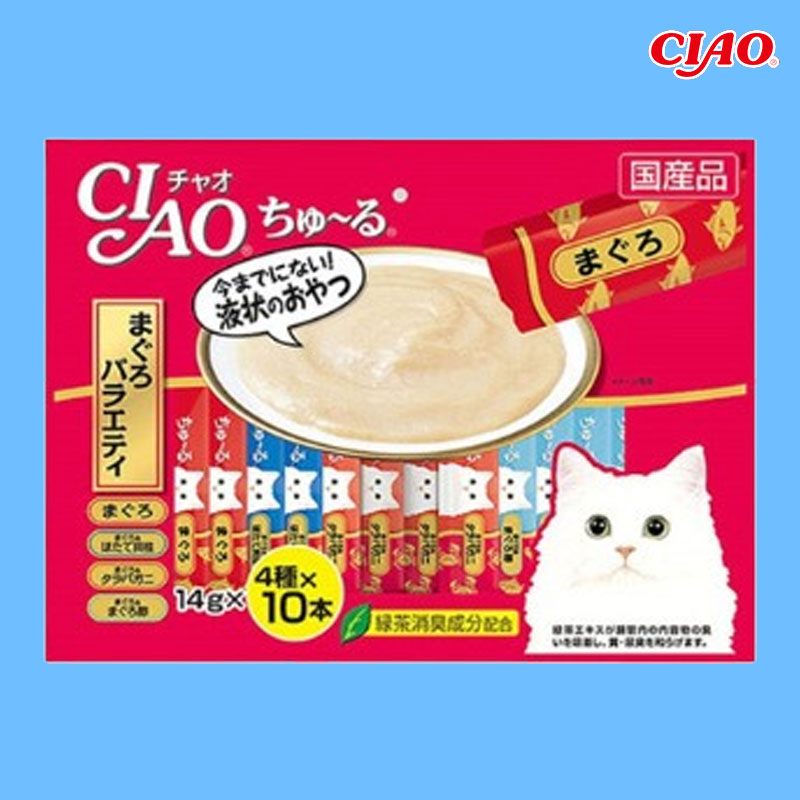 이나바 챠오 츄르 고양이 간식 SC-131 참치 버라이어티, 14g, 40개