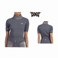 [국내배송] PXG 여성골프웨어 리브드 3/4-SLEEVE 목폴라 니트 반팔