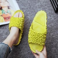 지압슬리퍼 다이어트 여성 여름 재미 있은 슬라이드 어린이 귀여운 두리안 패션 슬리퍼 가족 샌들 야외 비치 신발, 일치하는 복장