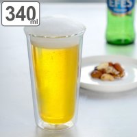 킨토 캐스트 더블월 이중내열 비어글라스 유리맥주잔 칵테일잔 홈 카페용품 340ml 1p