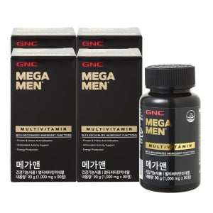 GNC 메가맨 멀티비타민 미네랄 90정, 4개