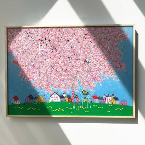 스와로브스키 내마음의샹그릴라 원목액자 소형[40.9x31.8cm] 거실 아이방 주방 현관 풍수 인테리어 개업 사무실 선물