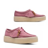 클락스 Wallabee Cup Pink Nubuck 여성 로퍼 단화