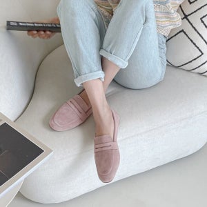 스웨이드 슬립온 발편한 여성슬립온 운동화 스니커즈 끈 없는