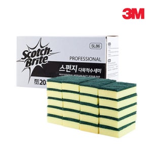 3M SL86 수세미 20개입 주방수세미 스펀지수세미