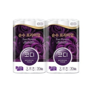 코디 순수 프리미엄 30m 60롤 두루마리 롤화장지 휴지