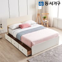 동서가구 스토르 900 빅 3서랍 슈퍼싱글 SS 수납침대+편백황토숯 케미컬폼독립 매트리스 DF643577