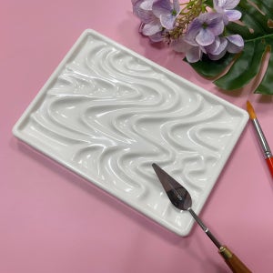 산돌 도자기 파렛트 웨이브사각형[978] 한국화 수채화