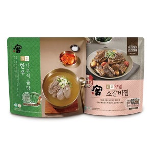 궁 한우 나주식곰탕 500gX3+소스+갈비찜 800gX2+당면