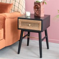 사이드 서랍장 사무용 책상 Modern Wood Rattan Bedside Table