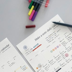 (만년형 한 줄 달력) 식단표 계획표 투두리스트 캘린더 먼슬리 플래너 월간 다이어리