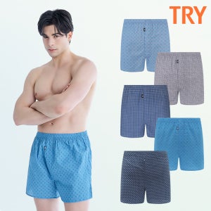 트라이 남자 트렁크 팬티 순면 사각 시원한 박서 남성 속옷 4종