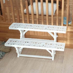 농사친구 인테리어 화분받침대 2단 플라스틱 화분 정리대 받침대 선반대 진열대 거실 식물 거치대 장식대