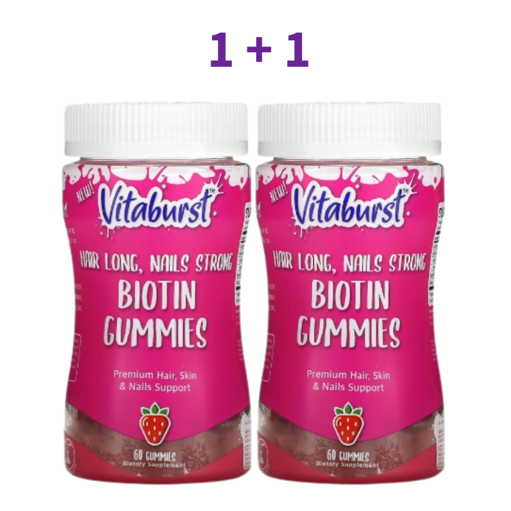 <b>Vitaburst</b> 비오틴구미젤리 딸기 비타민B 60정 2통