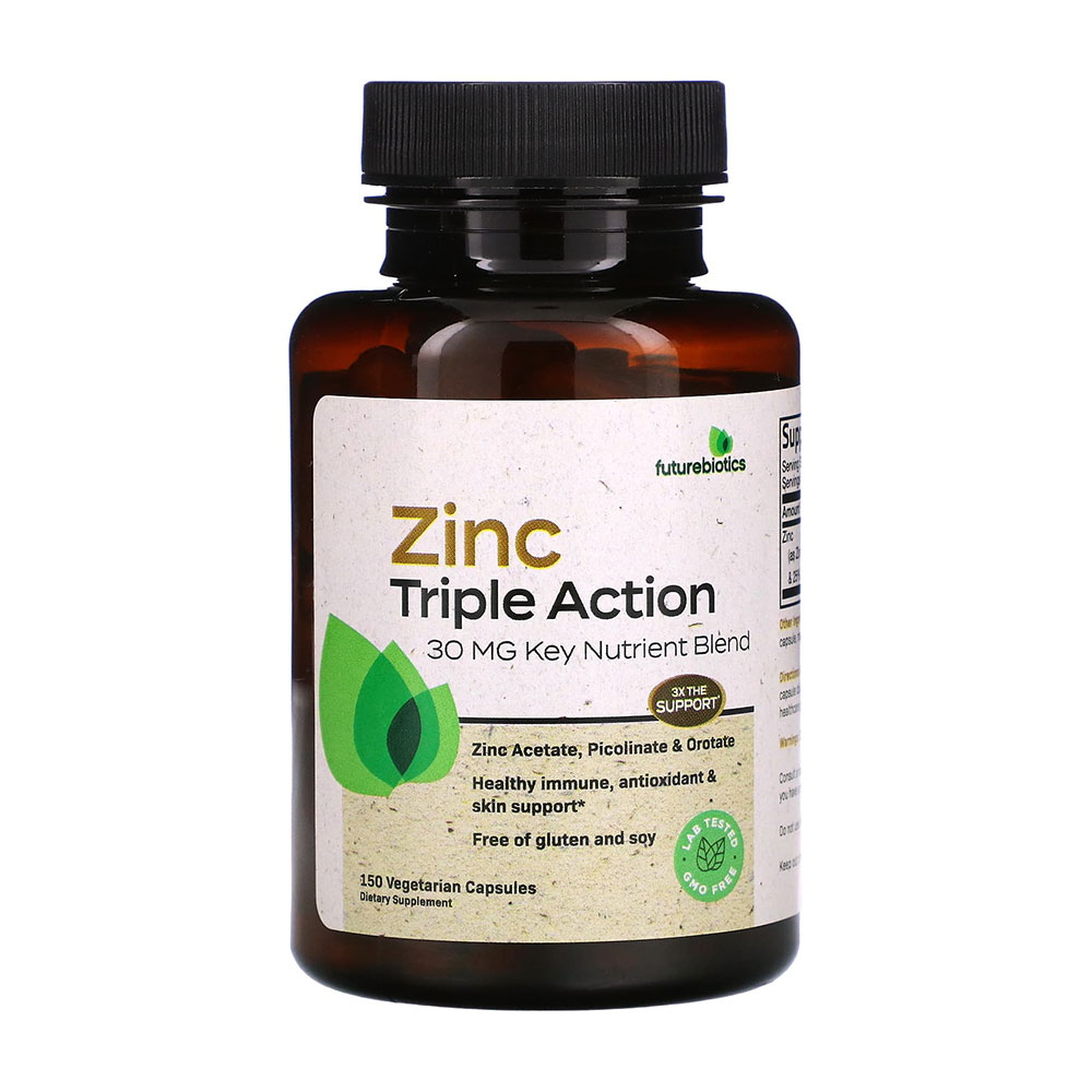 퓨처바이오틱 <b>징크 트리플액션 30mg</b> 150베지캡슐 아연 아세테이트 피콜리네이트