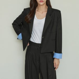 숏자켓 타임 간절기 숄더패드 박시핏 신축성 좋은 고퀄리티 3040패션 정장 수트룩