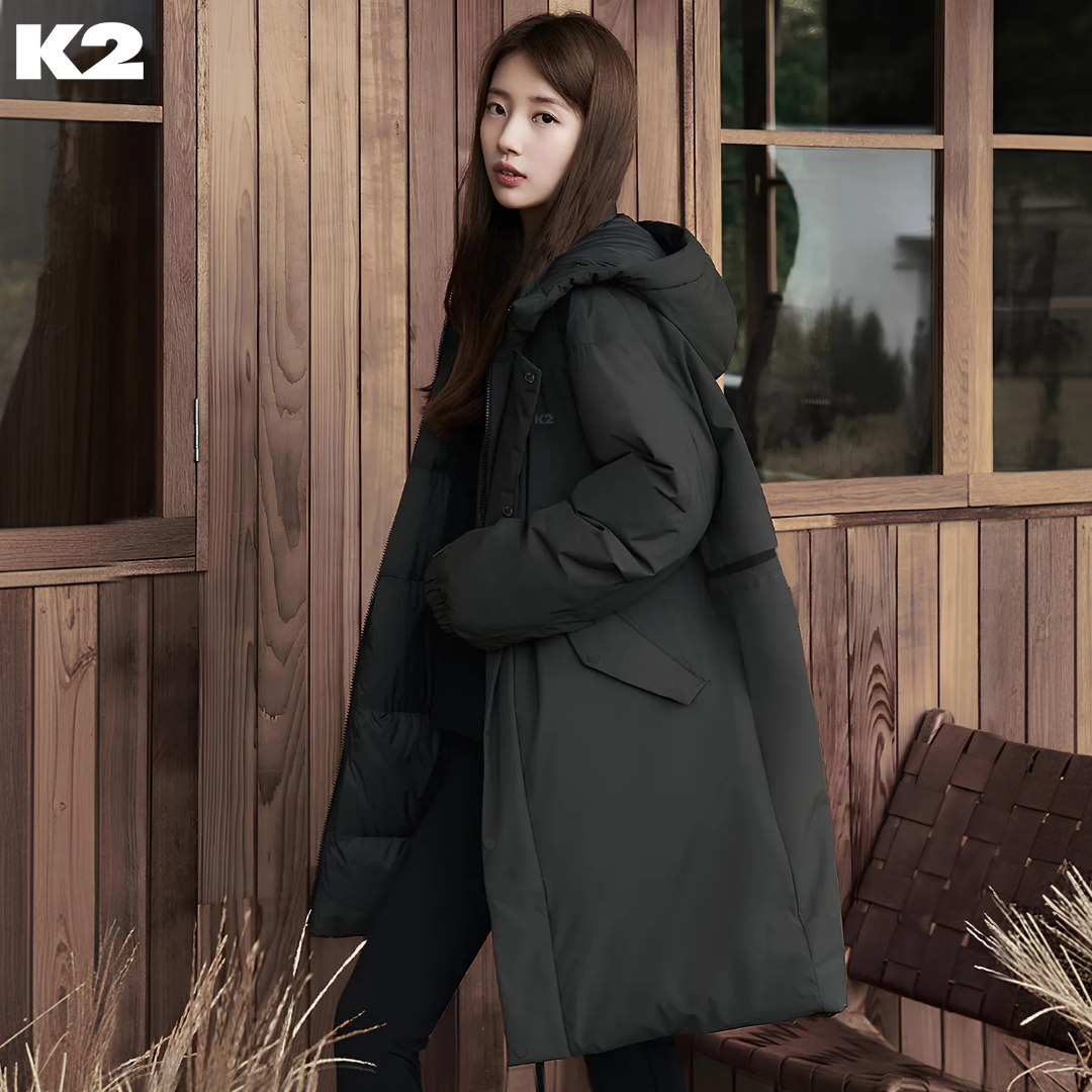 <b>K2</b> 역시즌 롱패딩 수지패딩 씬에어 구스다운 경량 여성