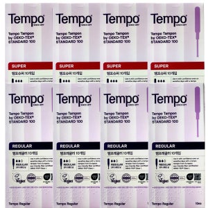 동아제약 템포 슈퍼40p 레귤러40p (80p) 삽입형 체내형 생리대 순면 탐폰