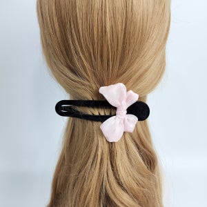 시크몽 블랙 벨벳 블링 오간자 리본 빅클립 반묶음 헤어 집게핀