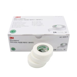 3M 백색 저알러지 테이프 마이크로포 1530-0 24롤 1박스