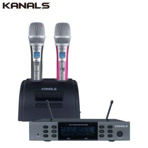 KANALS KB-9500 충전식 2채널 노래방 무선마이크 하울링 최소 보컬에 특화 카날스